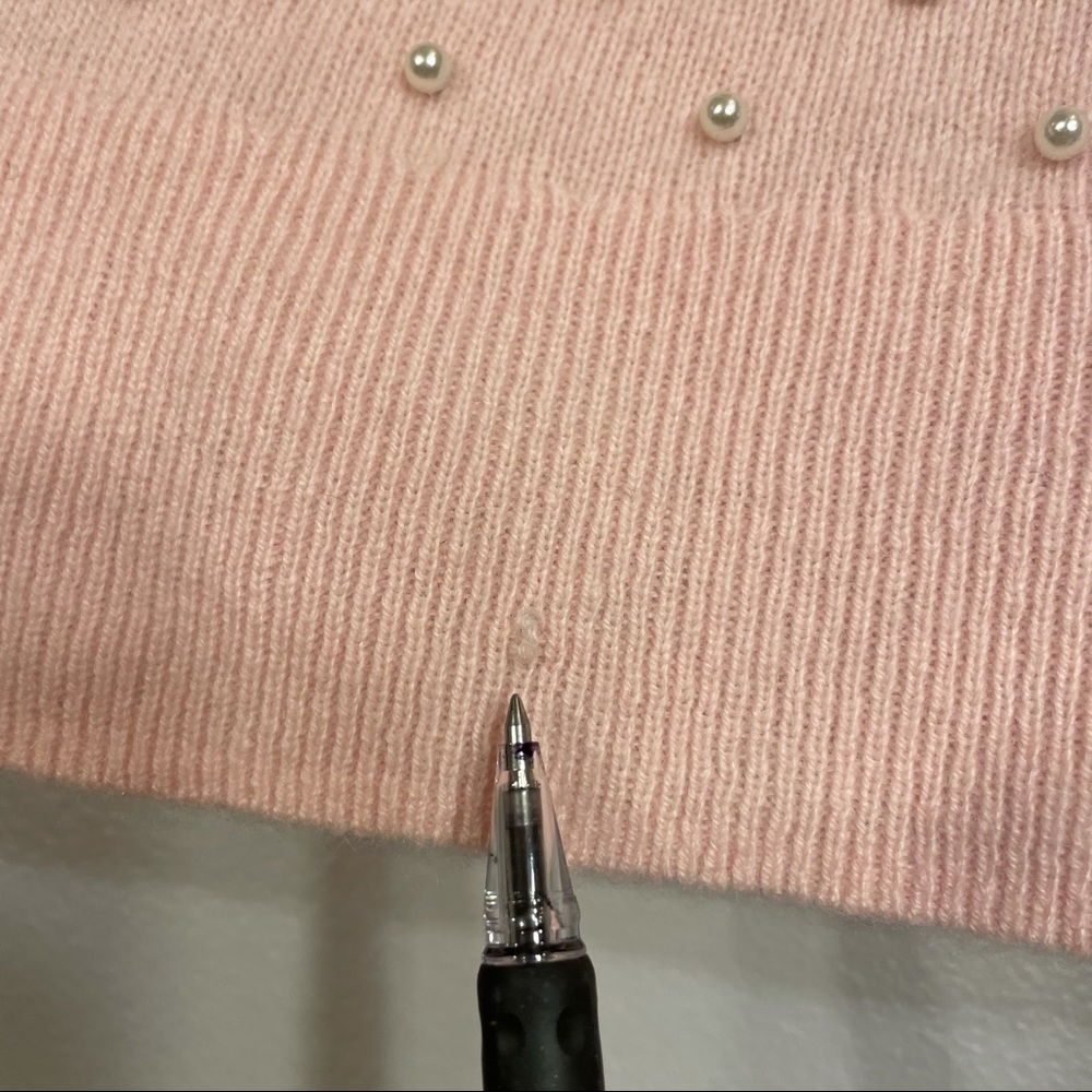Saks Fifth Avenue 100% Cashmere Pearl Baby Pink Lightweight Sweater Size S - Picture 13 of 14